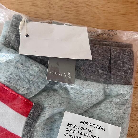 Miki Miette Boy’s Striped Pocket Heathered Gray Blue Casual Shorts Size 10Y NWT - Picture 3 of 3